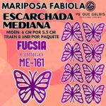 Mariposas Medianas Fabiola Fucsia Escarchada 1 paquete contiene 8 und. código ME-161