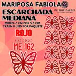Mariposas Medianas Fabiola Rojo Escarchada 1 paquete contiene 8 und. código ME-162