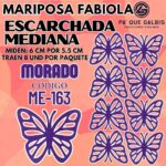 Mariposas Medianas Fabiola Morado Escarchada 1 paquete contiene 8 und. código ME-163