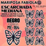 Mariposas Medianas Fabiola Negro Escarchada 1 paquete contiene 8 und. código ME-164