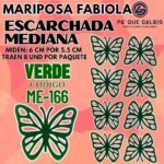 Mariposas Medianas Fabiola Verde  Escarchada 1 paquete contiene 8 und. código ME-166