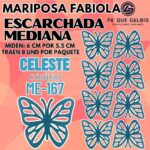 Mariposas Medianas Fabiola Celeste Escarchada 1 paquete contiene 8 und. código ME-167
