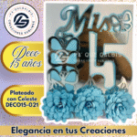 Deco 15 años Plateado con Azul Celeste #DECO15-022