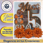 Deco 15 años Plateado con Naranja #DECO15-032