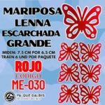 Mariposas Grandes Lenna Rojo Escarchada 1 paquete contiene 6 und. código ME-030