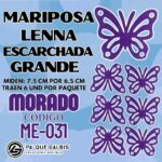 Mariposas Grandes Lenna Morado Escarchada 1 paquete contiene 6 und. código ME-031
