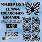 Mariposas Grandes Lenna Negro Escarchada 1 paquete contiene 6 und. código ME-032