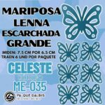 Mariposas Grandes Lenna Celeste Escarchada 1 paquete contiene 6 und. código ME-035