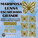 Mariposas Grandes Lenna Dorado Escarchada 1 paquete contiene 6 und. código ME-025