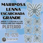 Mariposas Grandes Lenna Plateada Escarchada 1 paquete contiene 6 und. código ME-026