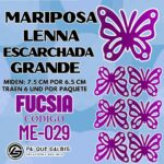 Mariposas Grandes Lenna Fuscia  Escarchada 1 paquete contiene 6 und. código ME-029