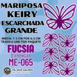 Mariposas Grandes Keiry Fuscia Escarchada 1 paquete contiene 6 und. código ME-065