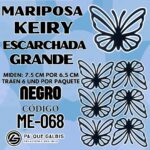 Mariposas Grandes Keiry Negro Escarchada 1 paquete contiene 6 und. código ME-068