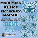Mariposas Grandes Keiry Celeste Escarchada 1 paquete contiene 6 und. código ME-071