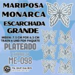 Mariposas Grandes Monarca Plateado Escarchada 1 paquete contiene 6 und. código ME-098