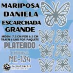 Mariposas Grandes Daniela Plateado Escarchada 1 paquete contiene 6 und. código ME-134