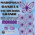Mariposas Grandes Daniela Morado Escarchada 1 paquete contiene 6 und. código ME-139