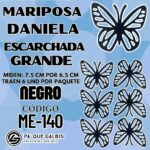 Mariposas Grandes Daniela Negro Escarchada 1 paquete contiene 6 und. código ME-140