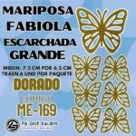 Mariposas Grandes Fabiola Dorado Escarchada 1 paquete contiene 6 und. código ME-169