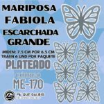 Mariposas Grandes Fabiola Plateado Escarchada 1 paquete contiene 6 und. código ME-170