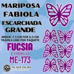 Mariposas Grandes Fabiola Fucsia Escarchada 1 paquete contiene 6 und. código ME-173