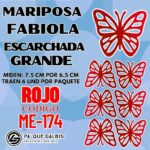Mariposas Grandes Fabiola Rojo Escarchada 1 paquete contiene 6 und. código ME-174