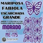 Mariposas Grandes Fabiola Morado Escarchada 1 paquete contiene 6 und. código ME-175
