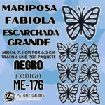 Mariposas Grandes Fabiola Negro Escarchada 1 paquete contiene 6 und. código ME-176