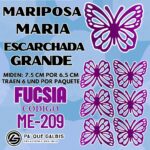 Mariposas Grandes Maria Fuscia Escarchada 1 paquete contiene 6 und. código ME-209