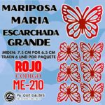 Mariposas Grandes Maria Rojo Escarchada 1 paquete contiene 6 und. código ME-210