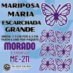 Mariposas Grandes Maria Morado Escarchada 1 paquete contiene 6 und. código ME-211