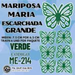 Mariposas Grandes Monarca Verde Escarchada 1 paquete contiene 6 und. código ME-214