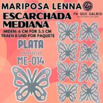 Mariposas Medianas Lenna Plata Escarchada 1 paquete contiene 8 und. código ME-014