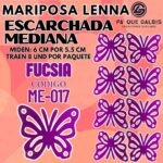 Mariposas Medianas Lenna Fuscia Escarchada 1 paquete contiene 8 und. código ME-017