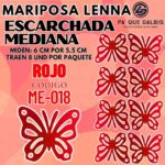 Mariposas Medianas Lenna Rojo Escarchada 1 paquete contiene 8 und. código ME-018