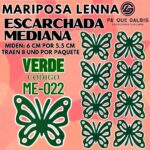 Mariposas Medianas Lenna Verde Escarchada 1 paquete contiene 8 und. código ME-022