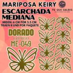 Mariposas Medianas Keiry Dorado Escarchada 1 paquete contiene 8 und. código ME-049