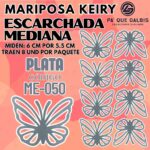 Mariposas Medianas Keiry Plata Escarchada 1 paquete contiene 8 und. código ME-050
