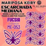 Mariposas Medianas Keiry Fucsia Escarchada 1 paquete contiene 8 und. código ME-053