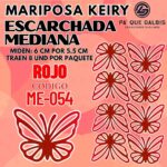 Mariposas Medianas Keiry Rojo Escarchada 1 paquete contiene 8 und. código ME-054