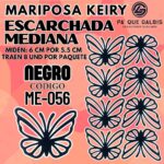 Mariposas Medianas Keiry Negro Escarchada 1 paquete contiene 8 und. código ME-056