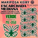 Mariposas Medianas Keiry Verde Escarchada 1 paquete contiene 8 und. código ME-058