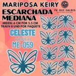 Mariposas Medianas Keiry Celeste Escarchada 1 paquete contiene 8 und. código ME-059