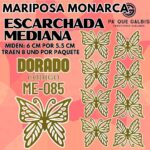 Mariposas Medianas Monarca Dorado Escarchada 1 paquete contiene 8 und. código ME-085