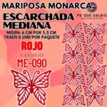 Mariposas Medianas Monarca Rojo Escarchada 1 paquete contiene 8 und. código ME-090