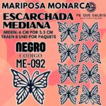 Mariposas Medianas Monarca Negro Escarchada 1 paquete contiene 8 und. código ME-092