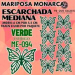 Mariposas Medianas Monarca Verde Escarchada 1 paquete contiene 8 und. código ME-094