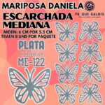 Mariposas Medianas Daniela Plata Escarchada 1 paquete contiene 8 und. código ME-122