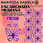 Mariposas Medianas Daniela Fuscia Escarchada 1 paquete contiene 8 und. código ME-125