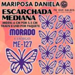 Mariposas Medianas Daniela Morado Escarchada 1 paquete contiene 8 und. código ME-127